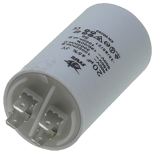 Конденсатор JYUL CBB-60M 20мкф - 450 VAC болт + клеммы (40*71 mm)