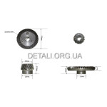 Шестерні (конічна пара) болгарки 230 кит 74 мм PRO(d1 15*74/d2 10*23/h2 17)