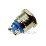 Кнопка антивандальна d22mm різьблення 19mm h28mm 2 контакти під гвинт