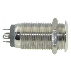 Кнопка антивандальная d14mm різьблення 12mm h25mm 2 положення 4 контакти індикація 2