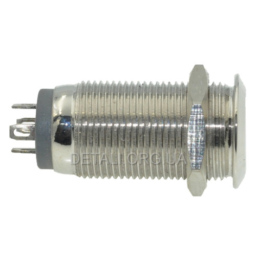 Кнопка антивандальная d14mm резьба 12mm h25mm 2 положения 4 контакта индикация