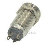 Кнопка антивандальная d14mm резьба 12mm h25mm 2 положения 4 контакта индикация