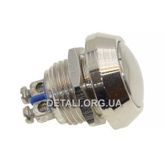 Кнопка антивандальная d18mm різьблення 12mm h17mm 2 контакти під гвинт 2
