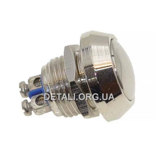 Кнопка антивандальная d18mm різьблення 12mm h17mm 2 контакти під гвинт