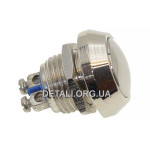 Кнопка антивандальная d18mm різьблення 12mm h17mm 2 контакти під гвинт