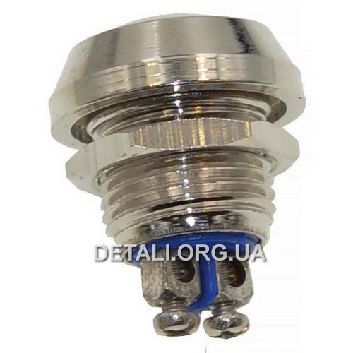 Кнопка антивандальная d18mm різьблення 12mm h17mm 2 контакти під гвинт