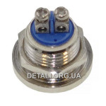 Кнопка антивандальная d18mm різьблення 12mm h17mm 2 контакти під гвинт