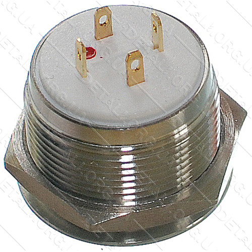 кнопка антивандальная d25mm різьблення 22mm h20mm 4 контакти індикація