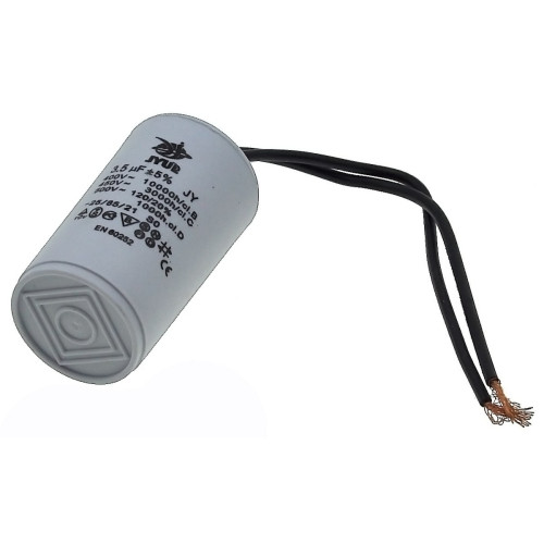 Конденсатор JYUL CBB-60 3,5мкф - 450 VAC дроти (30*53 мм)