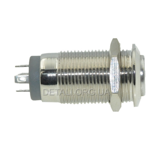 Кнопка антивандальная d14mm різьблення 12mm h25mm 2 положення 4 контакти індикація