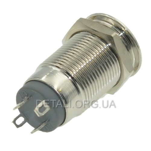 Кнопка антивандальная d14mm резьба 12mm h25mm 2 положения 4 контакта индикация