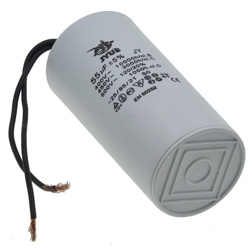Конденсатор JYUL CBB-60 55мкф - 450 VAC провода (50*103 mm)