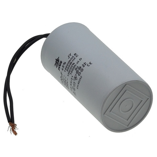 Конденсатор JYUL CBB-60 100мкф - 450 VAC провода (60*123 mm)