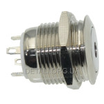 Кнопка антивандальная d18mm резьба 16mm h18mm 4 контакта индикация
