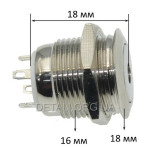 кнопка антивандальная d18mm різьблення 16mm h18mm 4 контакти індикація