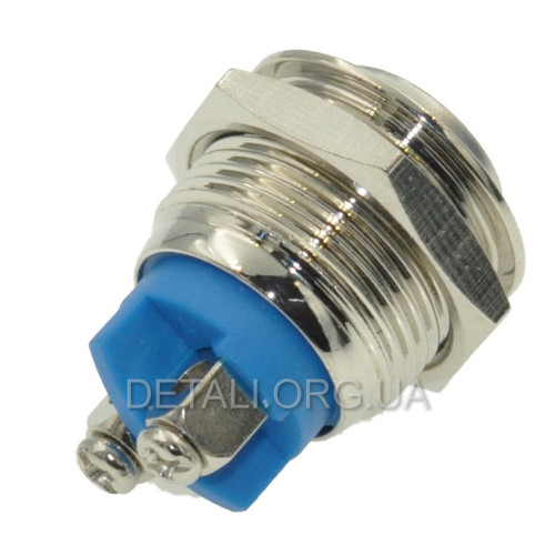 Кнопка антивандальная d18mm резьба 16mm h25mm 2 контакта под винт