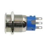 Кнопка антивандальная d22mm резьба 19mm h32mm 2 положения 3 контакта