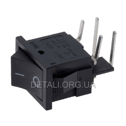 Тумблер 2 положения 4 контакта угловых 15*21 mm 6A