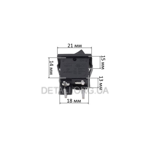 тумблер 2 положення 4 контакти кутових 15*21 mm 6A