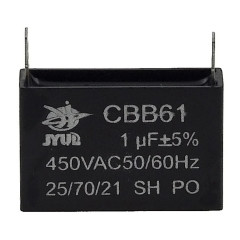 Конденсатор JYUL CBB-61 1мкф - 450 VAC прямоугольный 12х36х23
