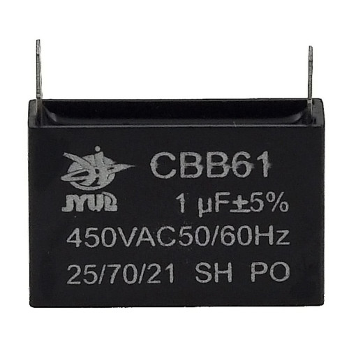 Конденсатор JYUL CBB-61 1мкф - 450 VAC прямоугольный 12х36х23