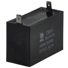 Конденсатор JYUL CBB-61 20мкф - 450 VAC прямоугольный 31х69х45 2