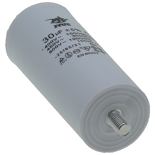 Конденсатор JYUL CBB-60M 30мкф - 450 VAC болт + клеммы (40*96 mm)