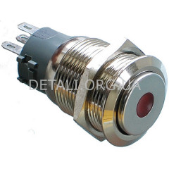 кнопка антивандальная d22mm різьблення 19mm h33mm 5 контактів індикація 2