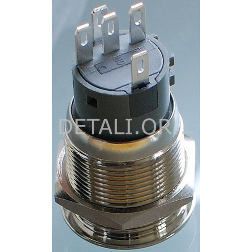 Кнопка антивандальная d22mm резьба 19mm h33mm 5 контактов индикация
