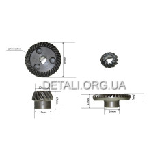 Шестерни (пара) болгарки 125 кит качество PRO (d1 10*50/d2 8*20/h2 17)