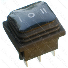 тумблер 3 положення 6 контактів 29*35 mm з пильовиком 16A