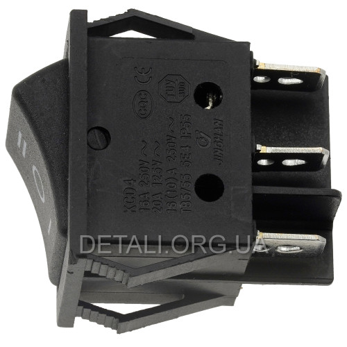 Тумблер 3 положения 6 контактов 25*32 mm 16A