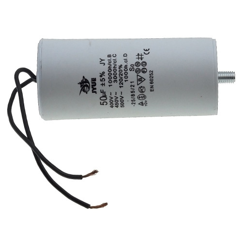 конденсатор JYUL CBB-60L 50мкф - 450 VAC болт + дроту(50*110 mm)