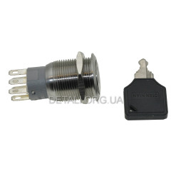 Переключатель под ключ антивандальный d22mm резьба 19mm h31mm 3 положения 6 контактов 2