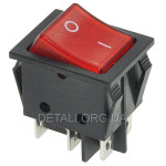 Тумблер 2 положения 6 контактов с подсветкой 25*32 mm 16A