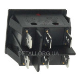тумблер 2 положення 6 контактів з підсвічуванням 25*32 mm 16A