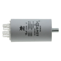 Конденсатор JYUL CBB-60M 16мкф - 450 VAC болт + клеммы (40*70 mm)