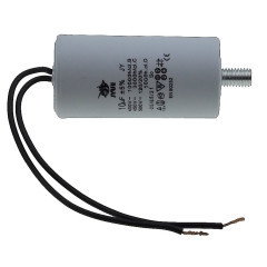 Конденсатор JYUL CBB-60L 10мкф - 450 VAC болт + провода (35*69 mm)