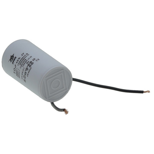 Конденсатор JYUL CBB-60 10мкф - 450 VAC провода (35*63 mm)