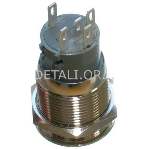 Кнопка антивандальная d22mm резьба 19mm h33mm 5 контактов индикация