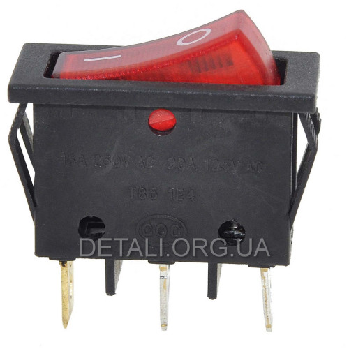 Тумблер с подсветкой 2 положения 3 контакта 14*33 mm h31mm 16A