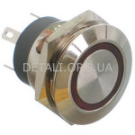Кнопка антивандальная d22mm різьблення 19mm h19mm 4 контакти індикація