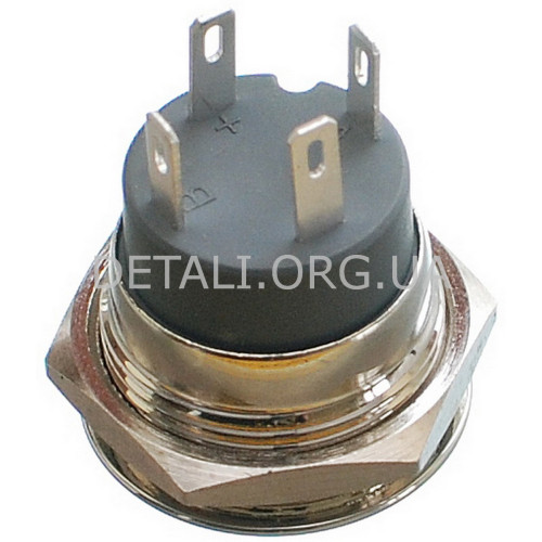 Кнопка антивандальная d22mm резьба 19mm h19mm 4 контакта индикация