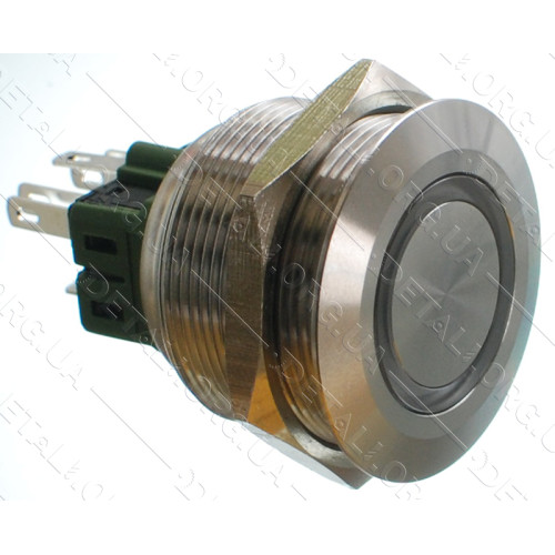 кнопка антивандальная d32mm різьблення 28mm h34mm 2 положення 6 контактів індикація