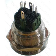 кнопка антивандальная d32mm різьблення 28mm h34mm 2 положення 6 контактів індикація 2