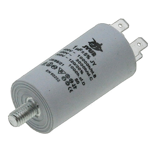 Конденсатор JYUL CBB-60M 1мкф - 450 VAC болт + клеммы (30*57 mm)