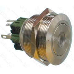 Кнопка антивандальная d32mm резьба 28mm h33mm 2 положения 6 контактов индикация