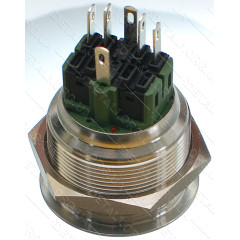 Кнопка антивандальная d32mm резьба 28mm h33mm 2 положения 6 контактов индикация 2