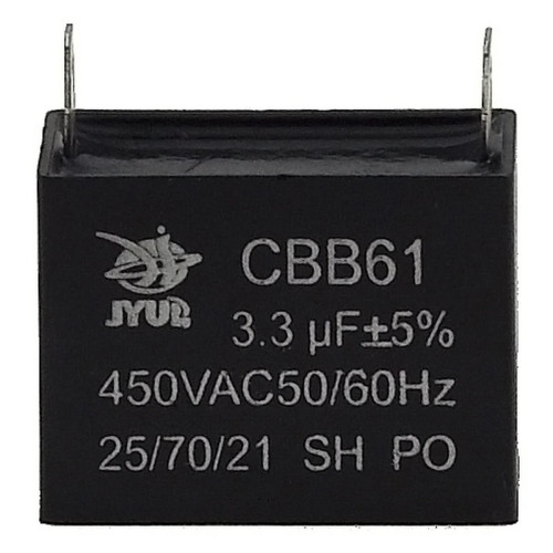 Конденсатор JYUL CBB-61 3,3мкф - 450 VAC прямоугольный 20х37х28