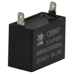 Конденсатор JYUL CBB-61 3,3мкф - 450 VAC прямоугольный 20х37х28